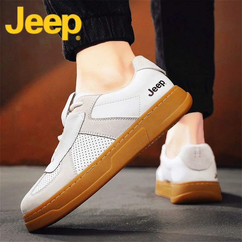JEEP吉普小白鞋男鞋夏季款透气休闲板鞋2025新款百搭德训鞋子男士