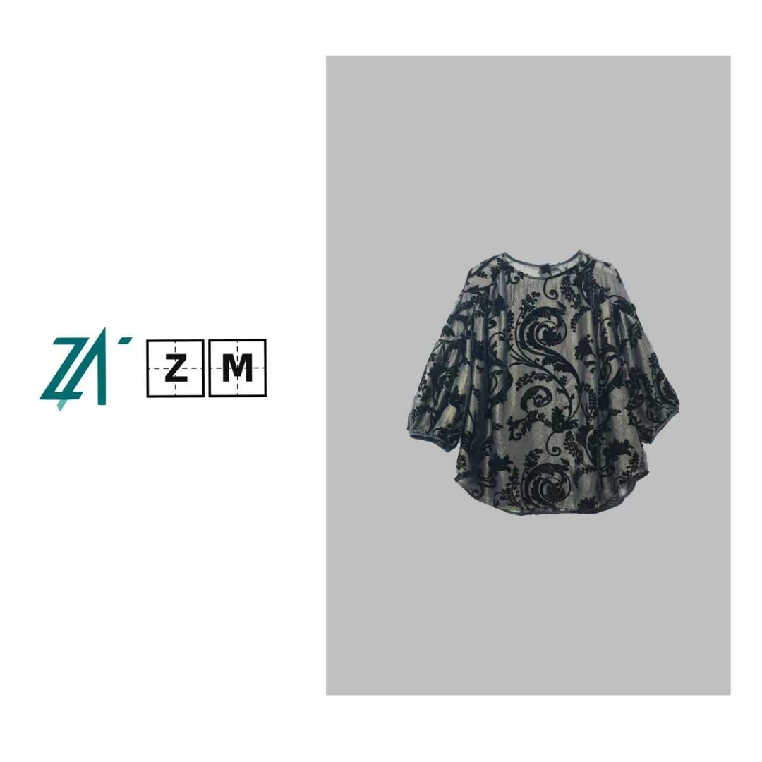 【瓶瓶•新款】100%桑蚕丝奢华质感宽松款真丝丝绒上衣 ZQ23F758-B