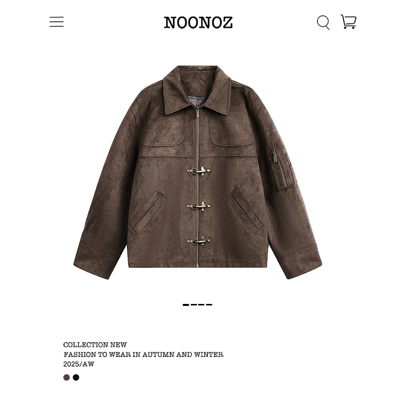 NOONOZ潮牌琥珀流光游牧风飞机扣夹克男中性风穿搭复古美式外套