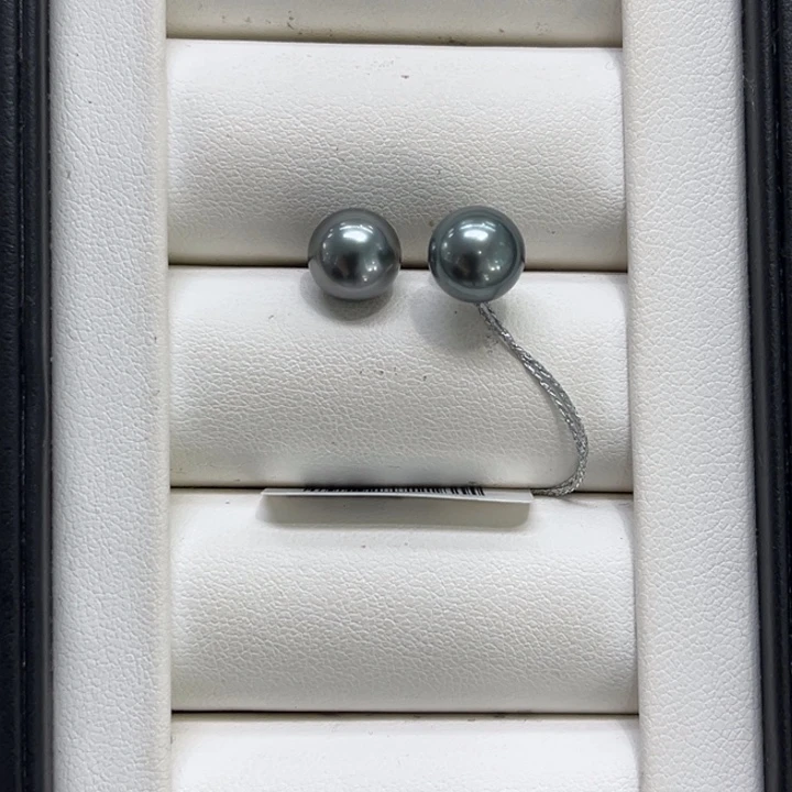 *****耳饰海水珍珠银S925镶嵌大溪地8-9mm