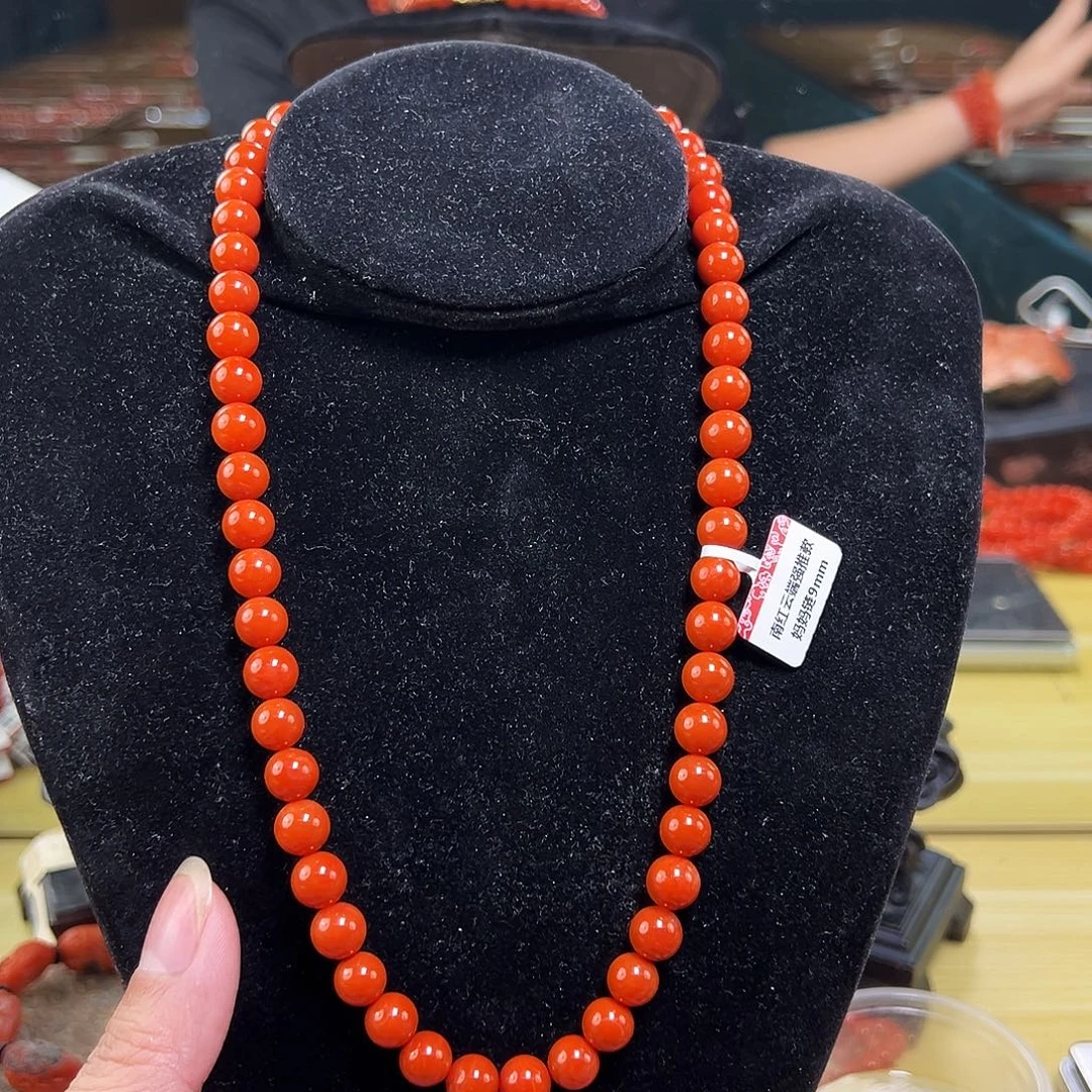 南红玛瑙银S925镶嵌多样性发一9mmmm