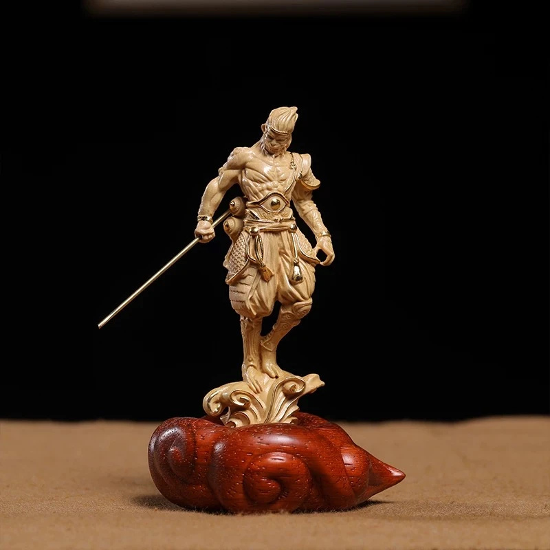 黑神话悟空黄杨木雕斗战胜佛齐天大圣悟空神像人物摆件家居摆件品