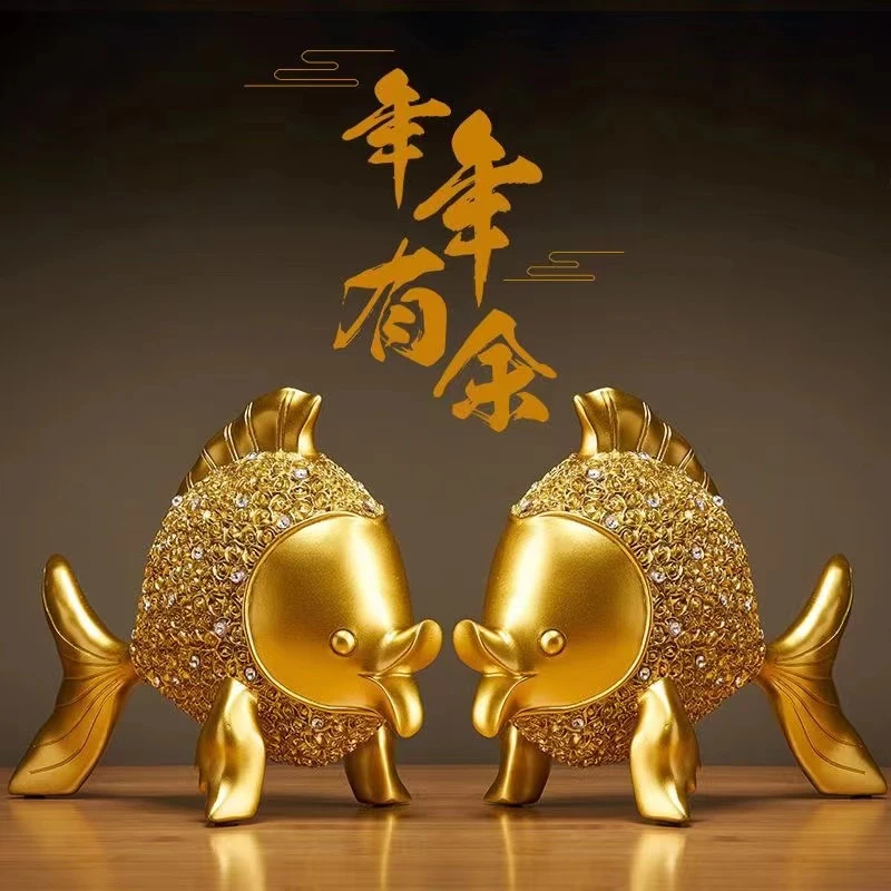 年年有鱼入户玄关金鱼摆件客厅酒柜电视柜软装装饰品