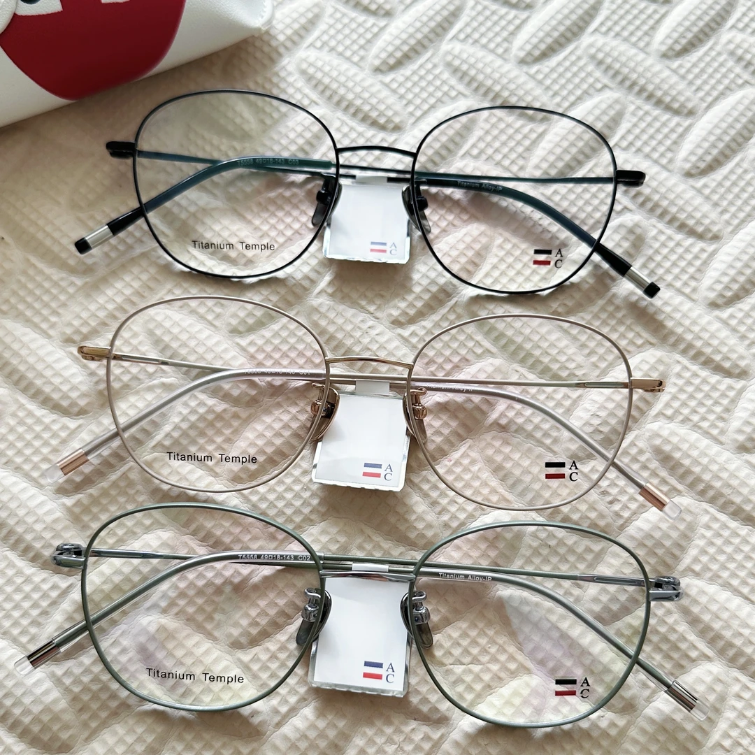 超轻纯钛AC近视眼镜女可配高度数小脸椭圆框平光眼睛架专业配镜