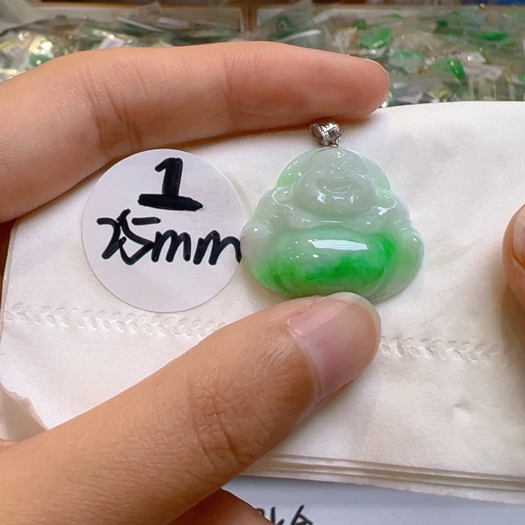 吊坠(不含链)18K金镶嵌翡翠