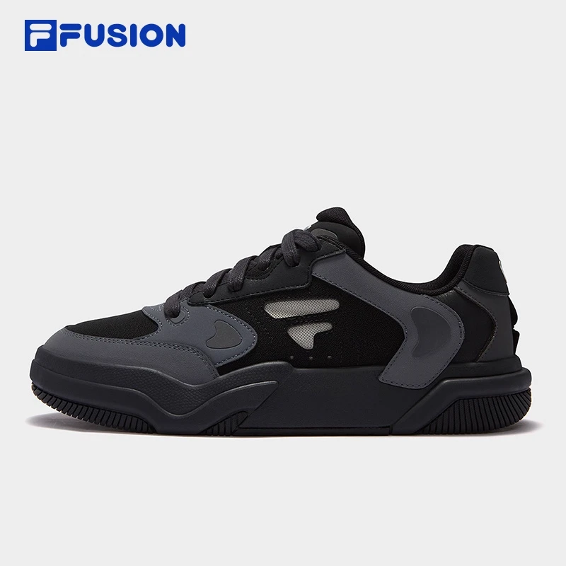 【增高轻便】斐乐潮牌秋男女跃板鞋运动休闲纯黑跑步鞋T12M442309F