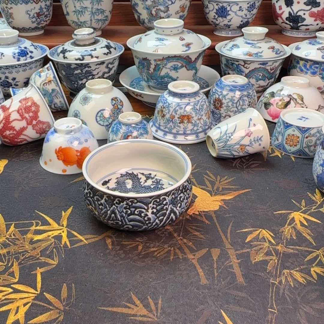 海水矮炉式龙纹主人杯