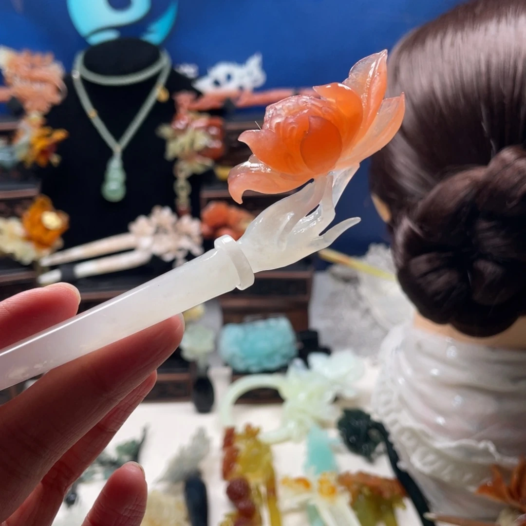 【闪购商品】未镶嵌岫玉发饰仙*掌