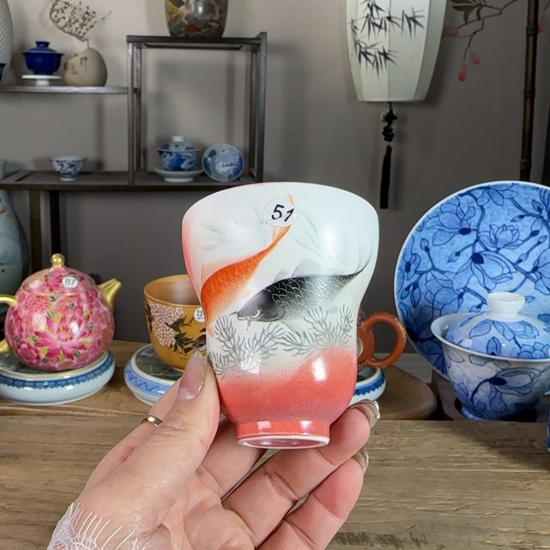 杯景德镇陶瓷柴烧多人