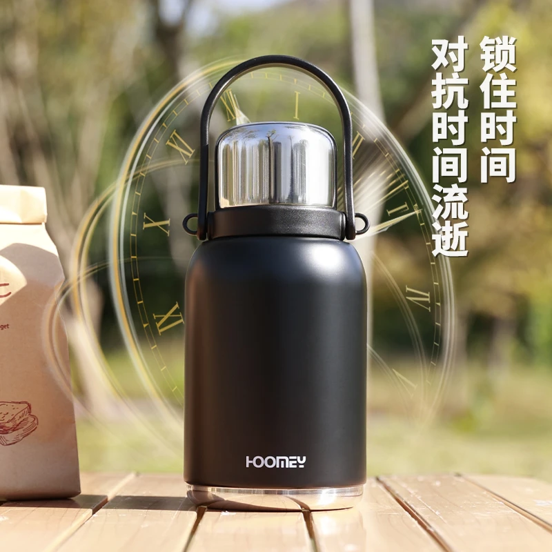 HOOMEY大容量保温杯新款高颜值不锈钢女生水杯户外水壶学生杯子