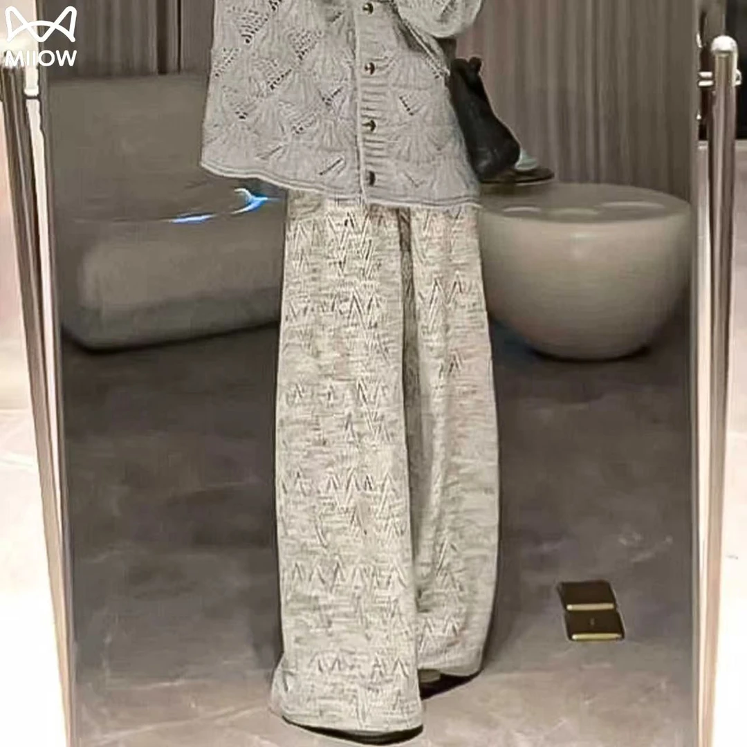 猫人小香风条纹阔腿裤女秋2025新款小个子高腰宽松显瘦慵懒休闲裤