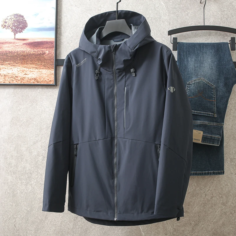 线下600+防风防水防油污品牌撤柜男装冲锋衣外套男款户外连帽夹克