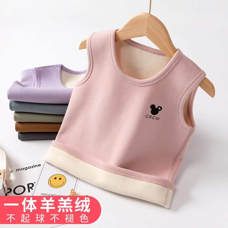 儿童保暖背心一体加绒宝宝内穿男童春秋款坎肩马甲婴儿贴身女童冬