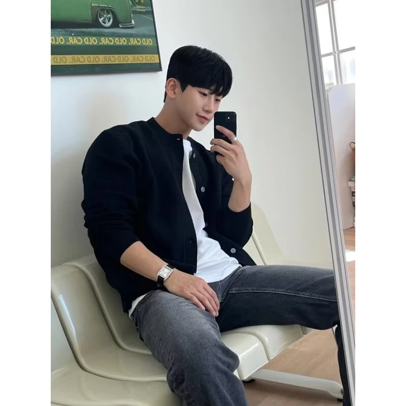 仓石一树2025秋季新款针织开衫男慵懒风宽松长袖痞帅慵懒风男装