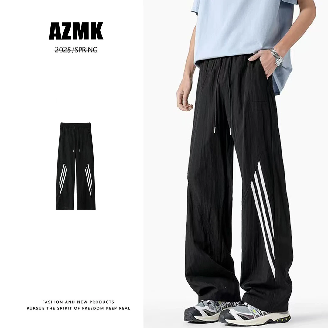 裤子休闲裤直筒夏季薄款宽松潮流阔腿裤痞帅百搭垂感高街运动ins