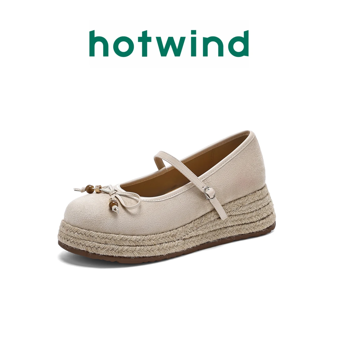 Hotwind/热风2025夏季新款运动玛丽珍芭蕾魔术贴运动休闲女鞋