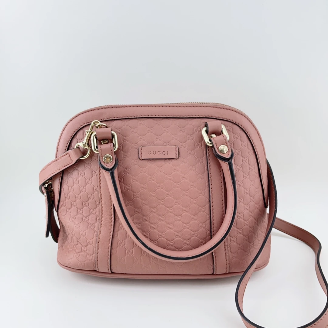 95新 GUCCI/古驰  粉色压花贝壳包 1670 6760