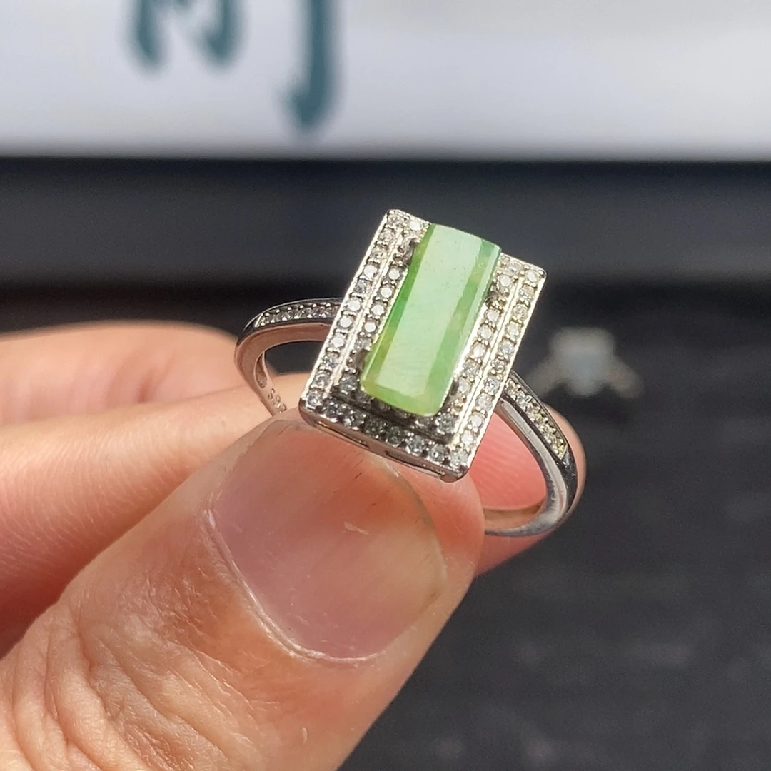 翡翠银S925镶嵌戒指