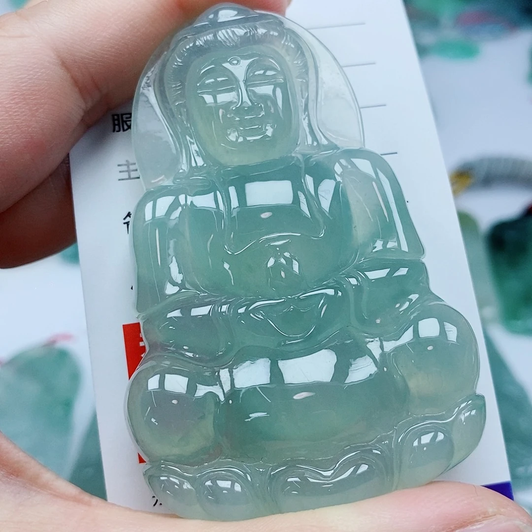 好***之翡翠未镶嵌颈饰天然缅甸A货翡翠观音