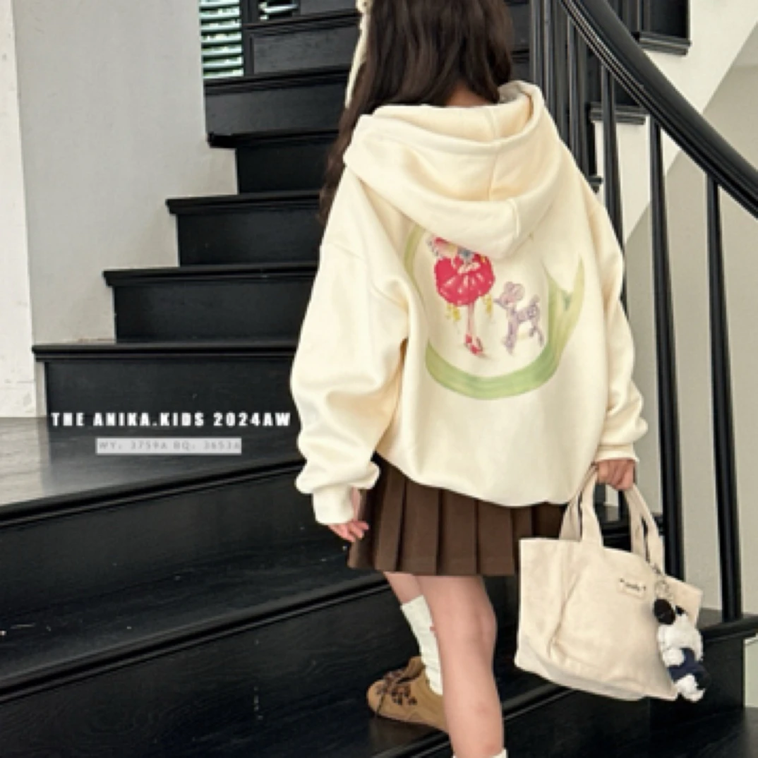 3759女童秋冬加绒韩版连帽卫衣