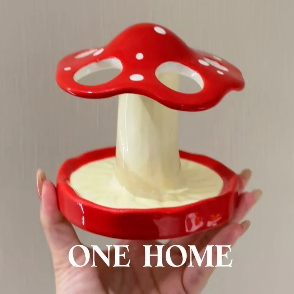 ONE 蘑菇牙刷架创意陶瓷牙刷置物架牙刷底座牙刷架收纳神器