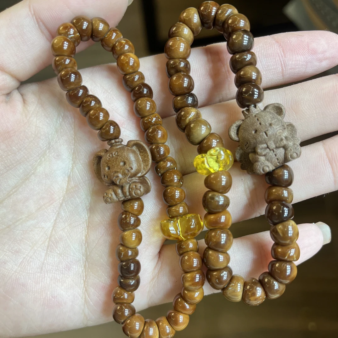 非金属木质手链 蒜瓣库克小肠8mm搭配老山檀