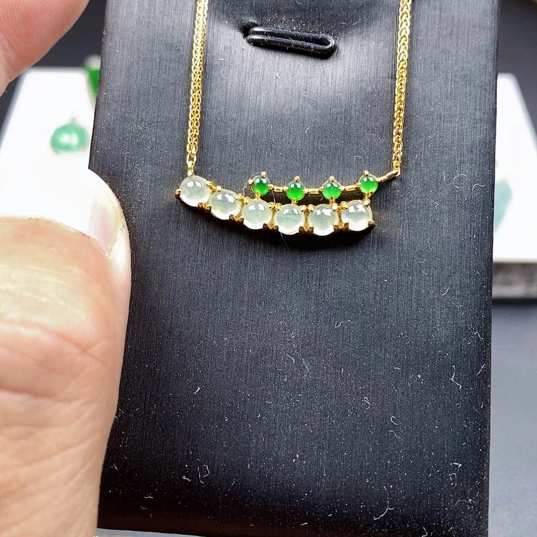翡翠银S925镶嵌颈饰项链