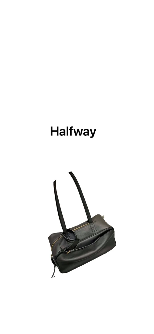 Halfway巴老师2025新品头层牛皮简约保龄球包