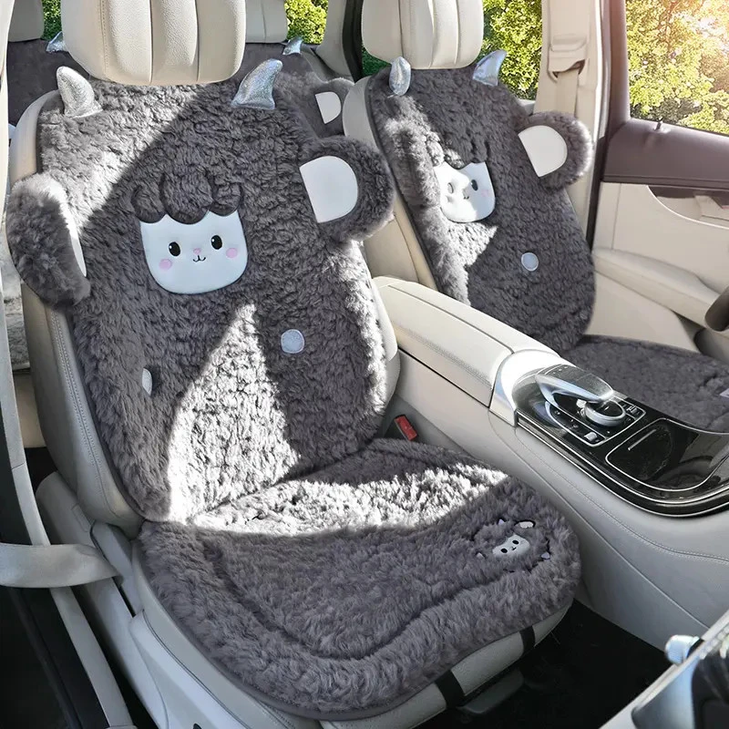 汽车坐垫毛绒座垫冬季仿羊毛座套可爱2025新款毛绒绒车垫单片冬天