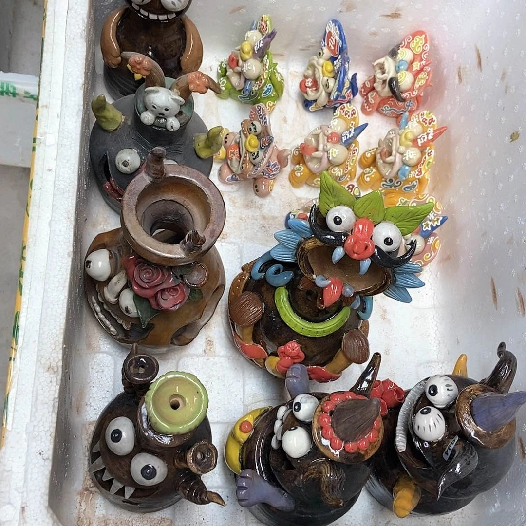 摆件富*直播间手工陶瓷摆件量大