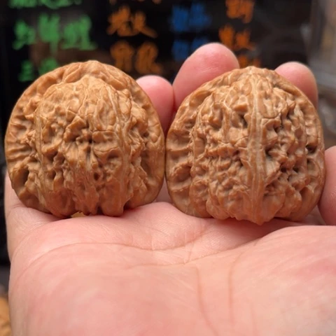 把件文玩核桃白狮子