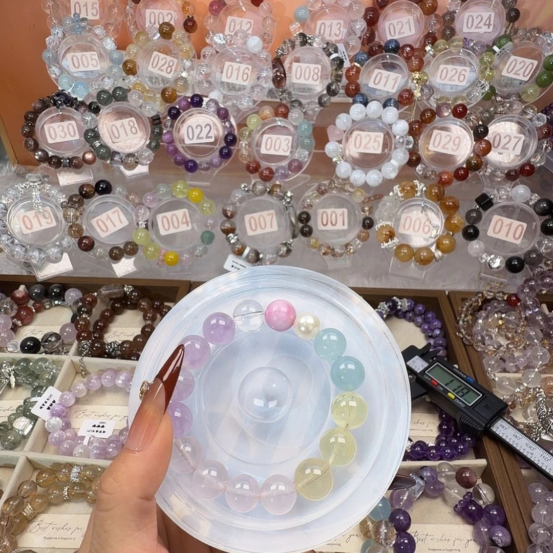 手链银S925镶嵌烟晶