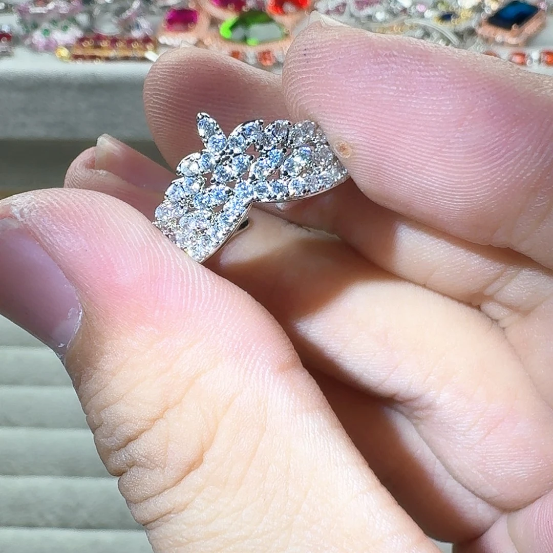 绿水晶戒指银S925镶嵌