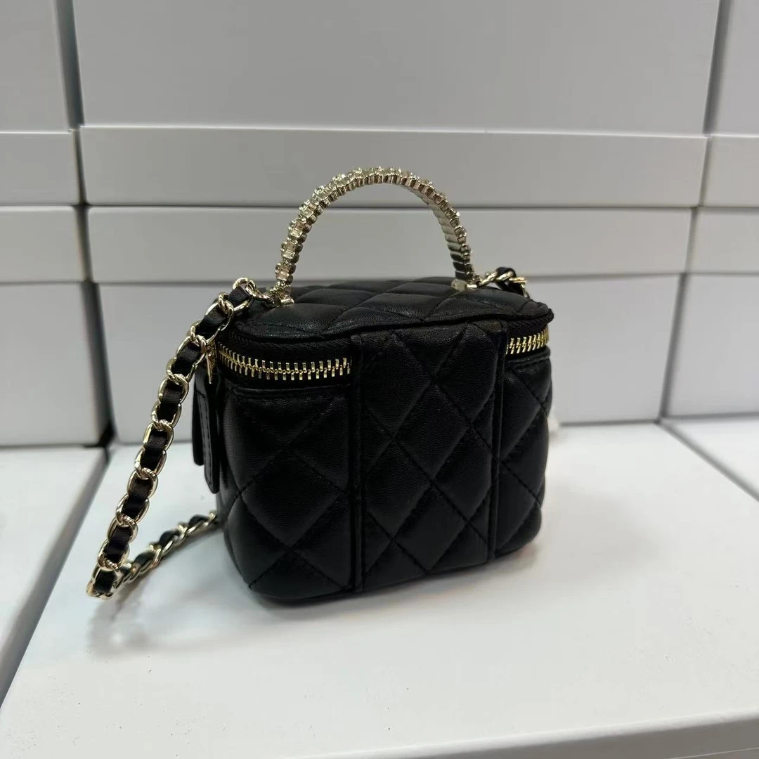 耐刮纯色单肩盒子包单根斜挎包菱格胖子口四格