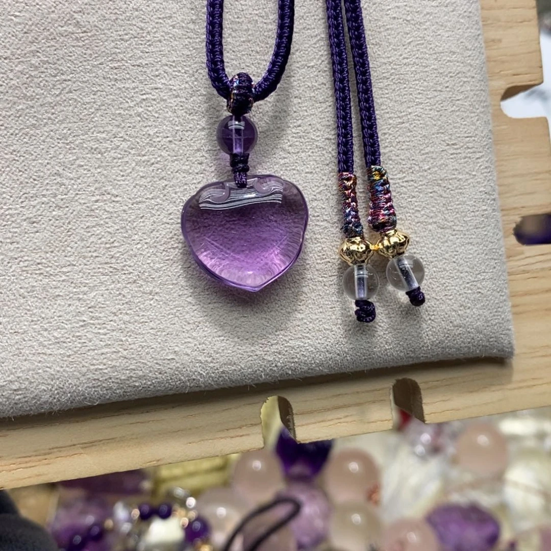 吊坠(赠链)紫晶未镶嵌紫水晶如意吊坠