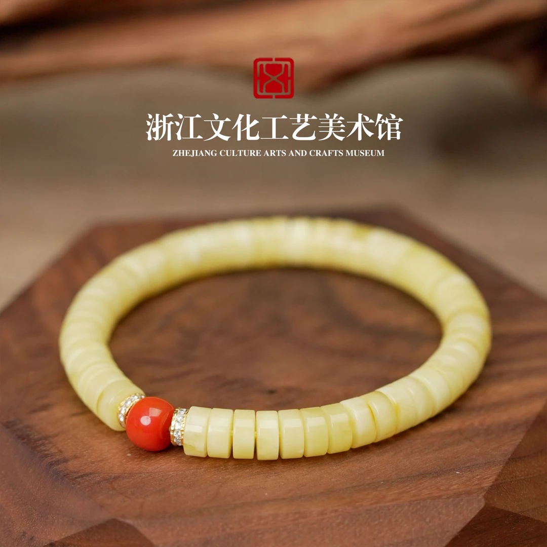 【蜜蜡】蜜蜡直切珠设计款 单圈蜜蜡手串