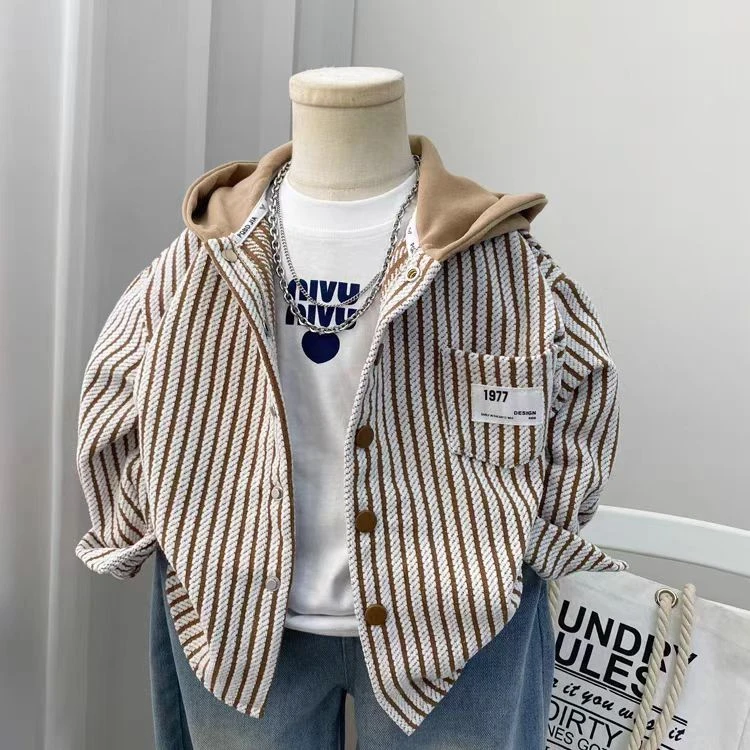 儿童春装男童外套春秋款2025新款韩版带帽男孩开春休闲连帽中小童