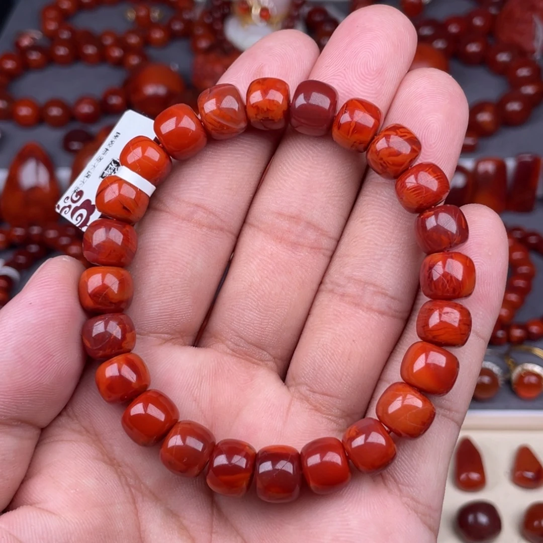 南红玛瑙未镶嵌瓦西南红老型手串9mm+