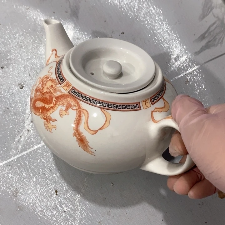 瓷片强化瓷多孔壶约600ml