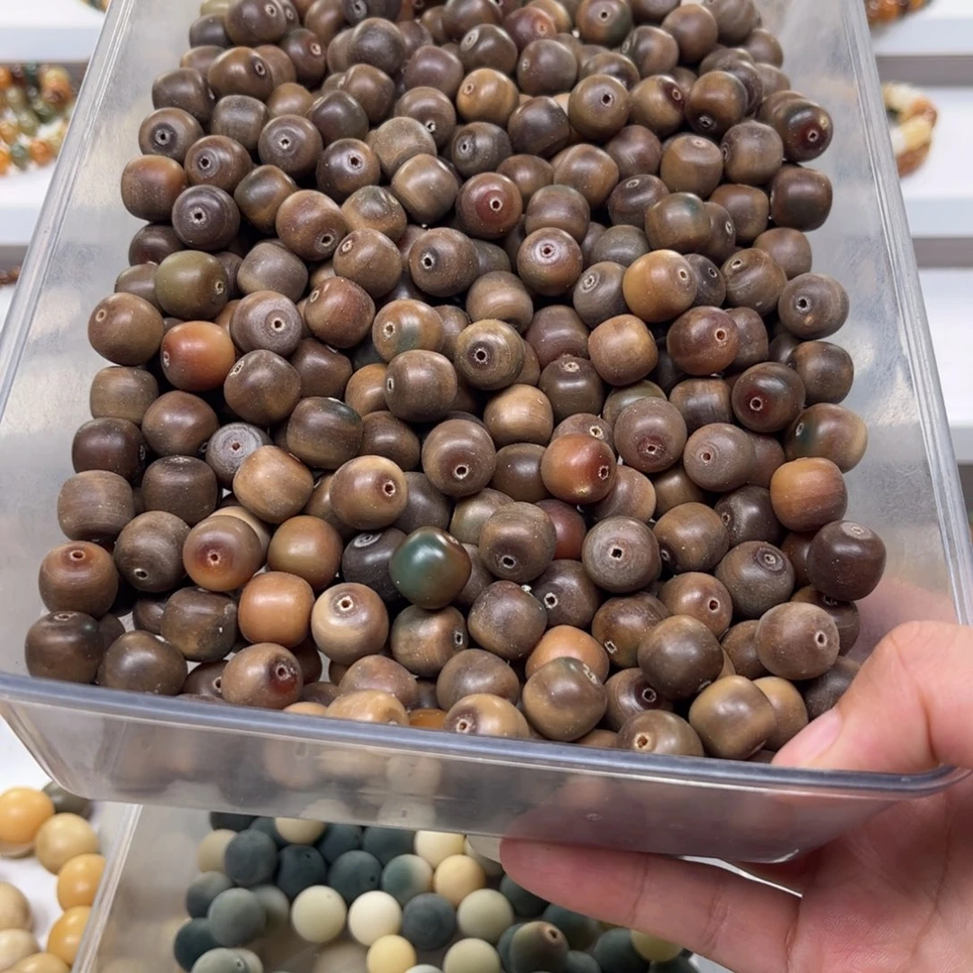 吊坠白玉菩提炫彩干磨桶珠36颗
