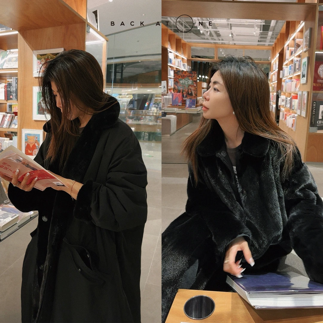 BackAtOne “黑钻女王”时尚奢美重磅翻领双面穿水貂 BEF-1GD388E-K