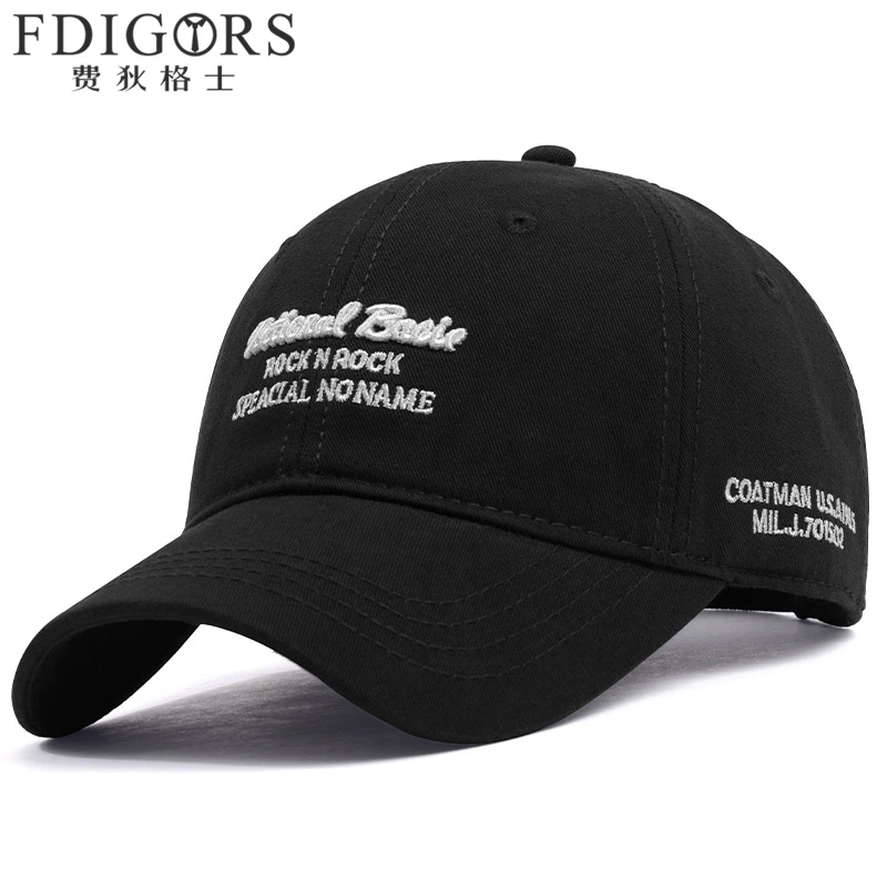 FDIGORS大头围帽子男款秋冬款字母黑色高级感棒球帽硬顶鸭舌帽