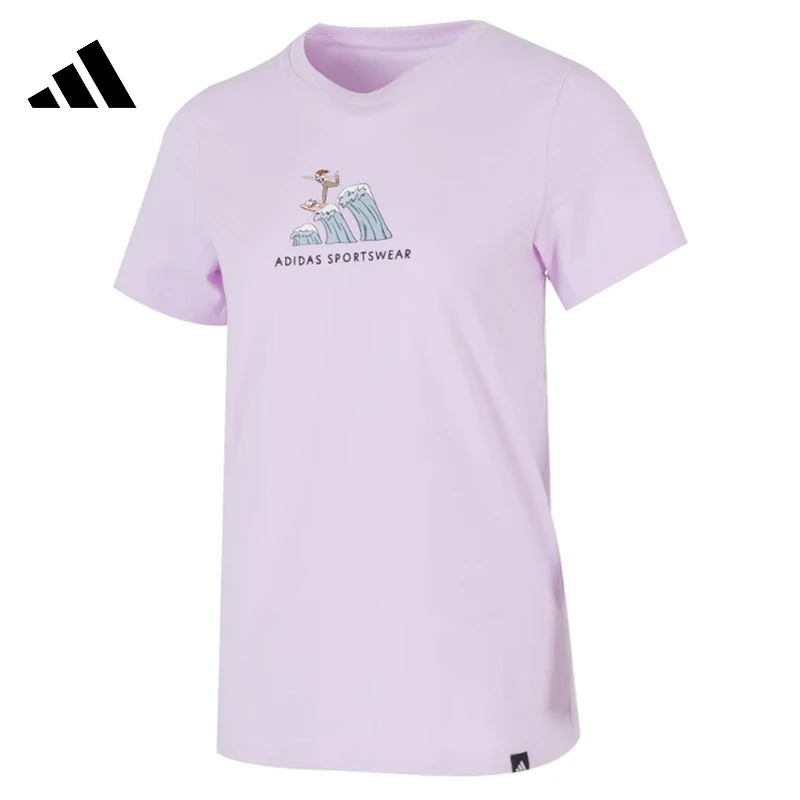 Adidas阿迪达斯女子夏季透气舒适运动休闲短袖T恤JX5328