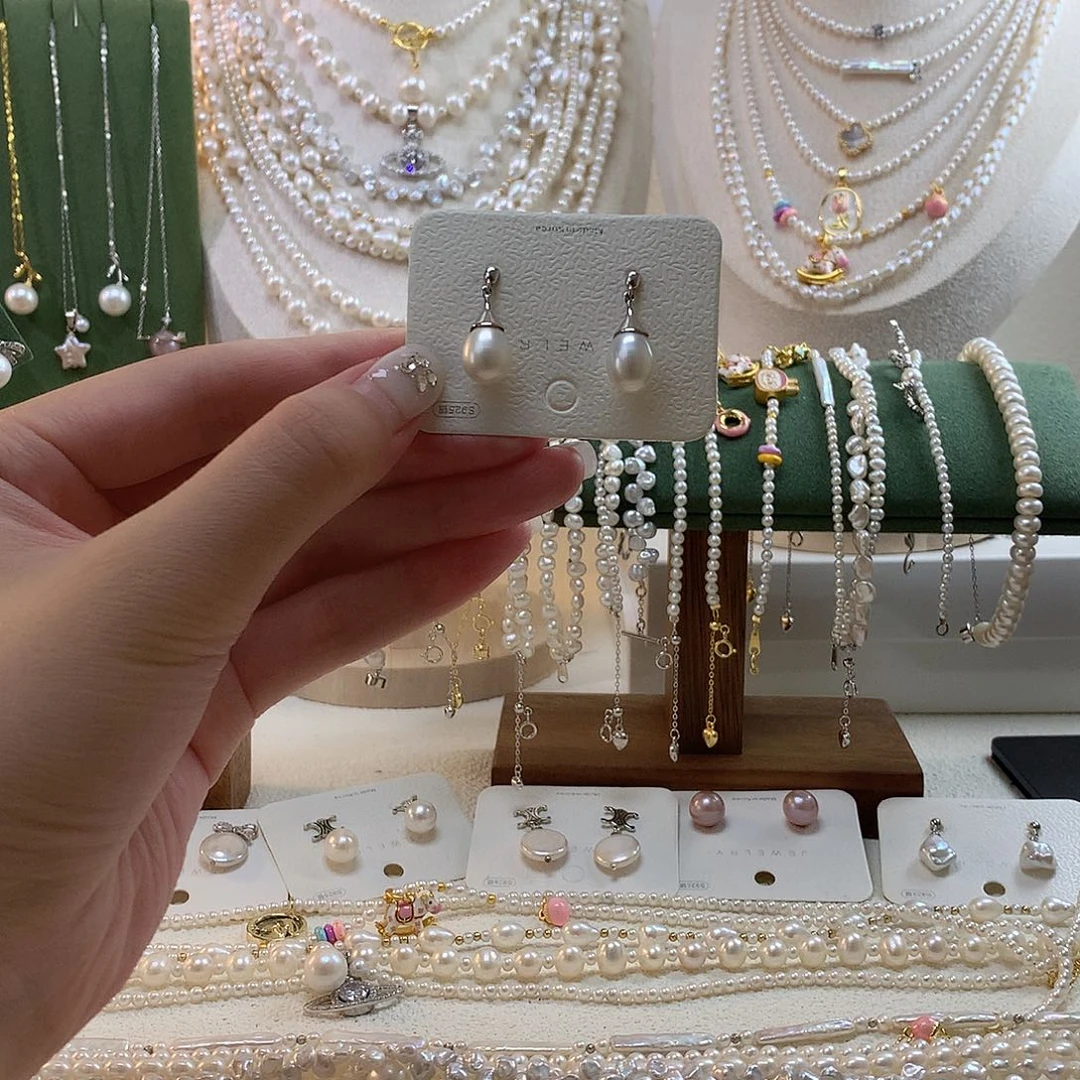 银S925镶嵌耳饰淡水珍珠