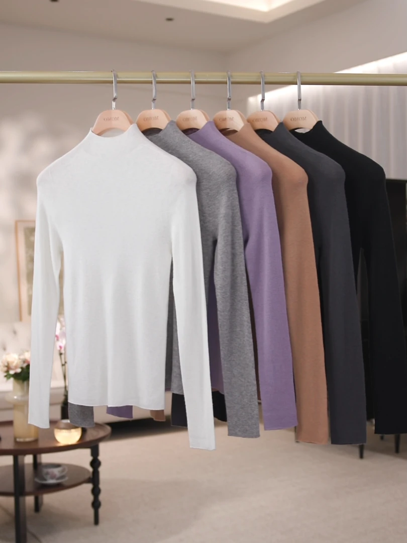 "牛奶打底衫"保暖 80S无缝一体成衣半高领打底衫