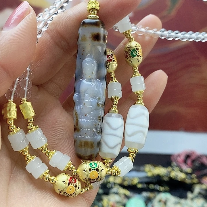 玛瑙/玉髓合金颈饰