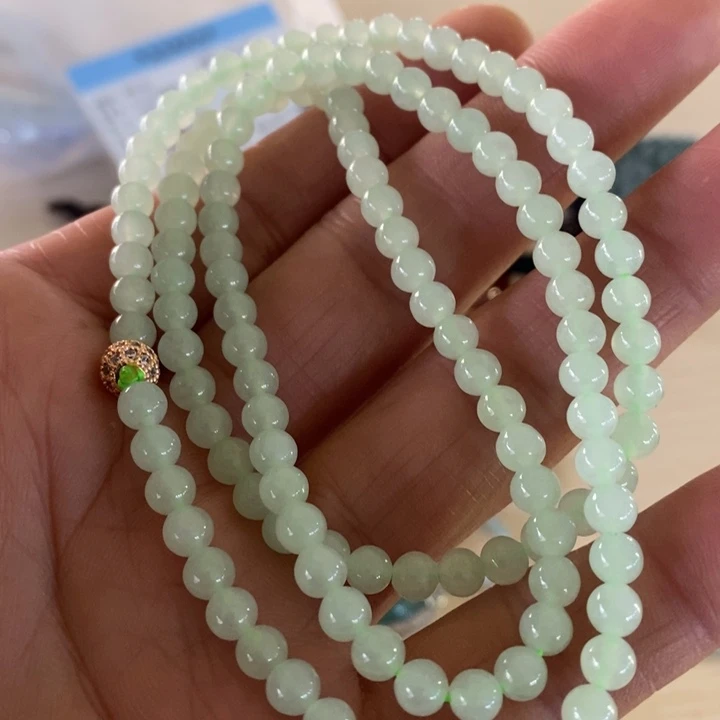 翡翠颈饰未镶嵌萌***珠子项链
