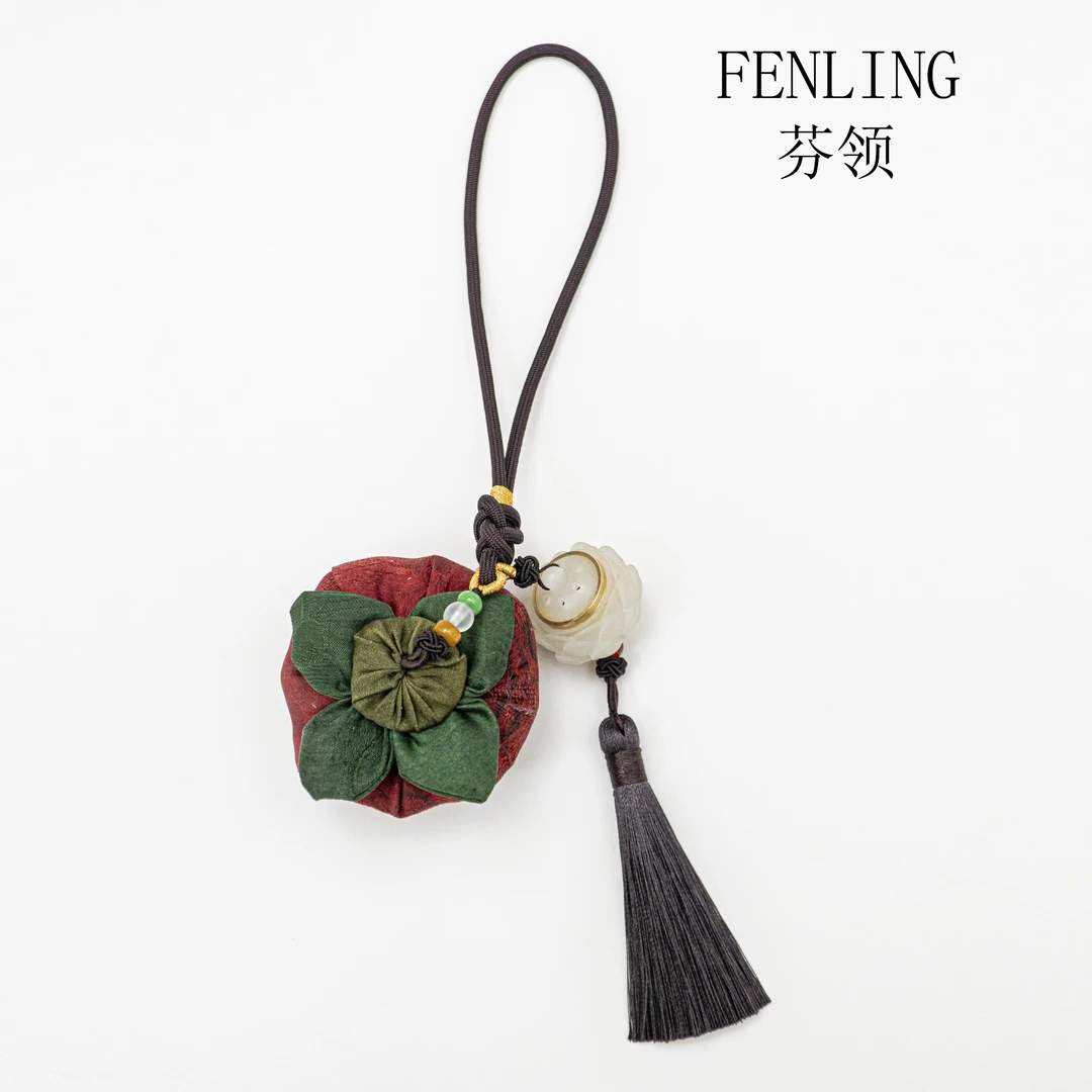 芬领-好柿莲莲-新中式桑蚕丝香云纱挂件-/服饰配件领带夹FQ286