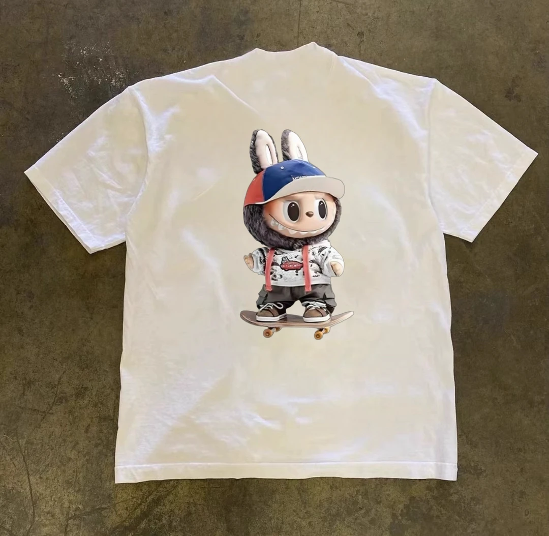 美式痞帅重磅棉短袖t恤男士夏季ins潮牌街头修身百搭半袖打底衫