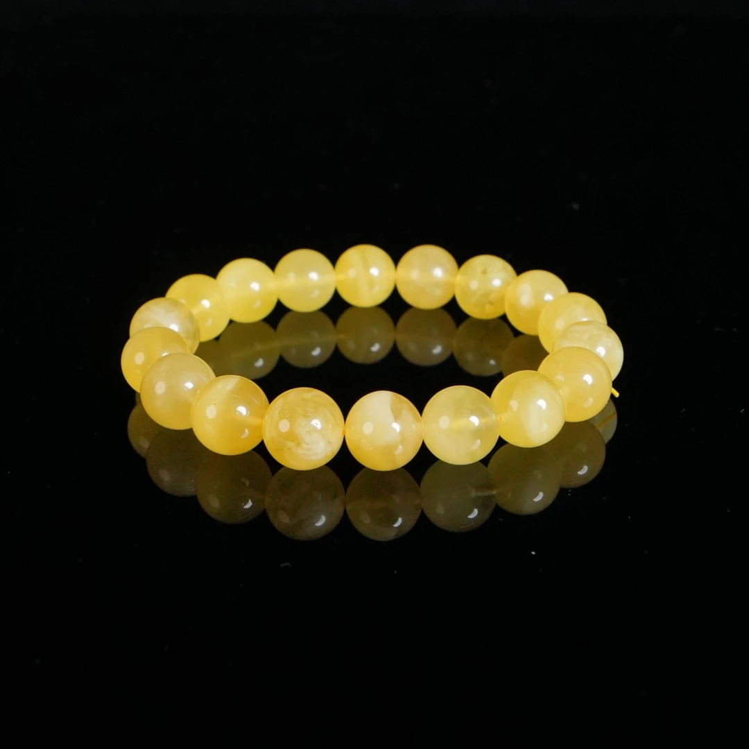 DY-M415  10-12蜜蜡圆珠手串13.79g
